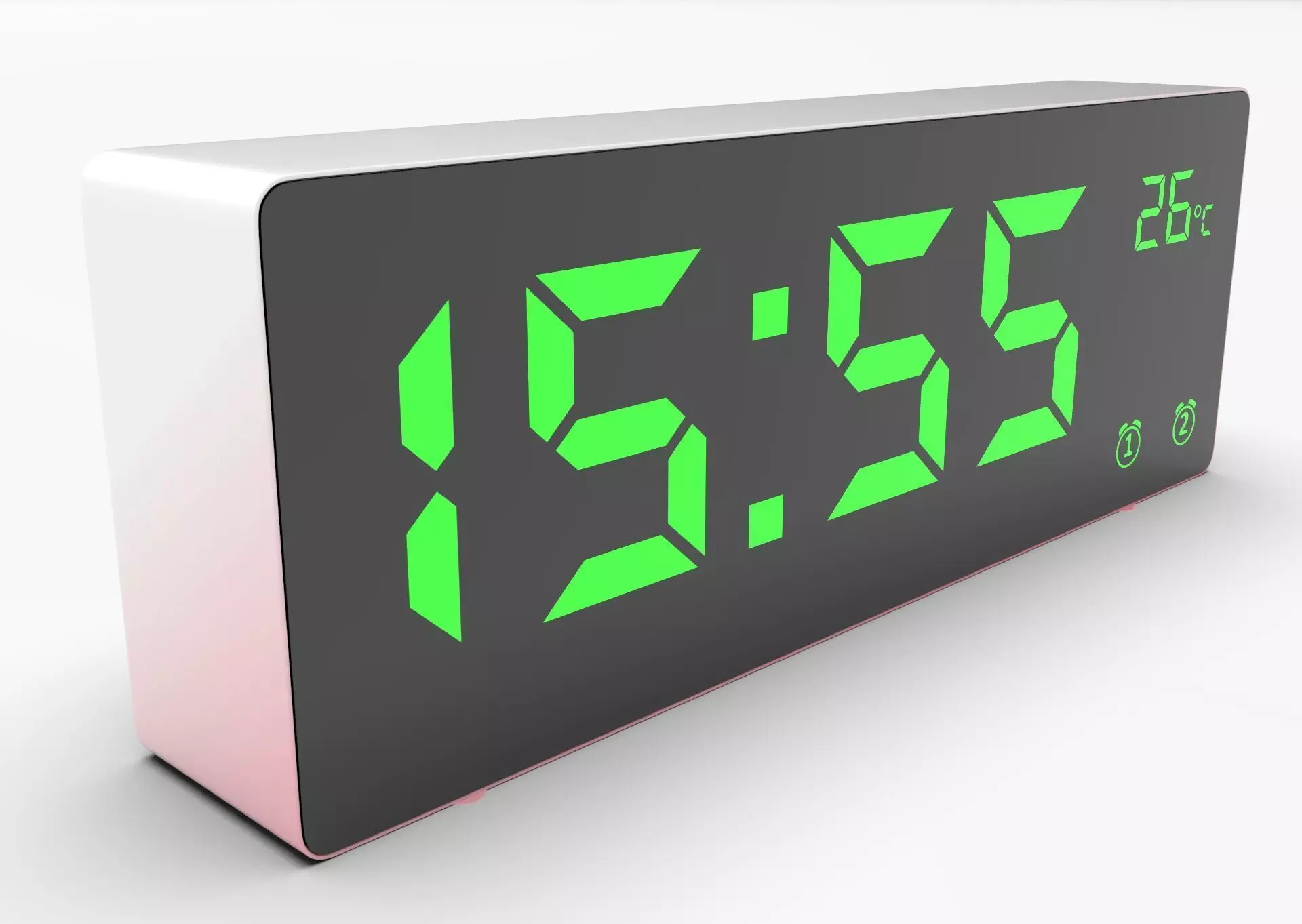 CLOCK REDWHITE GREEN Low-poly 3D model_0