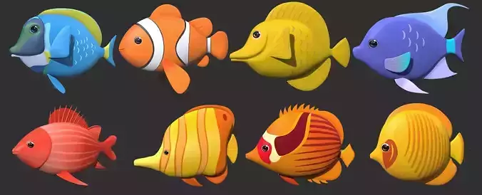 cartoon fish tropical fish