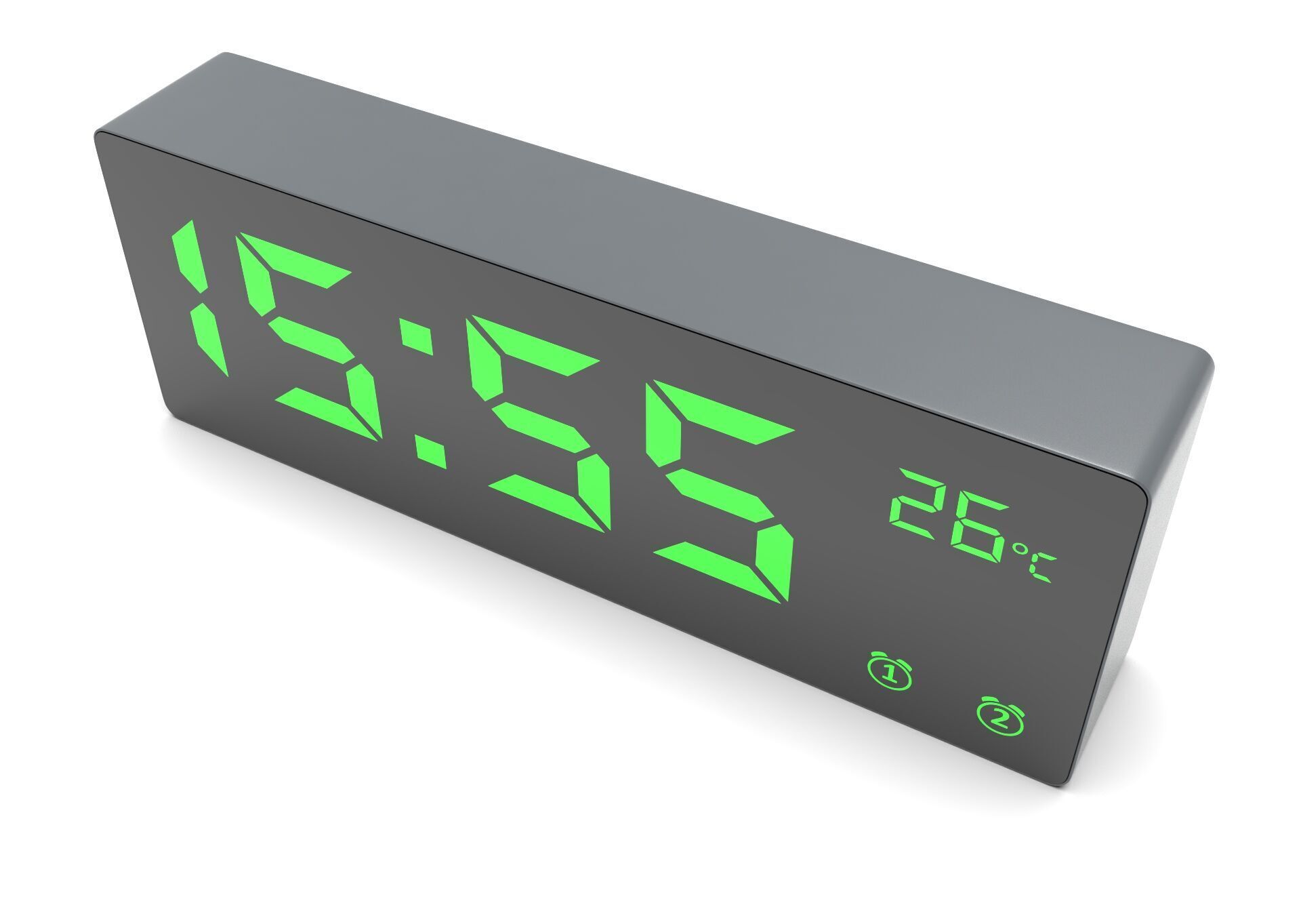 CLOCK GRAY GREEN Low-poly 3D model_9