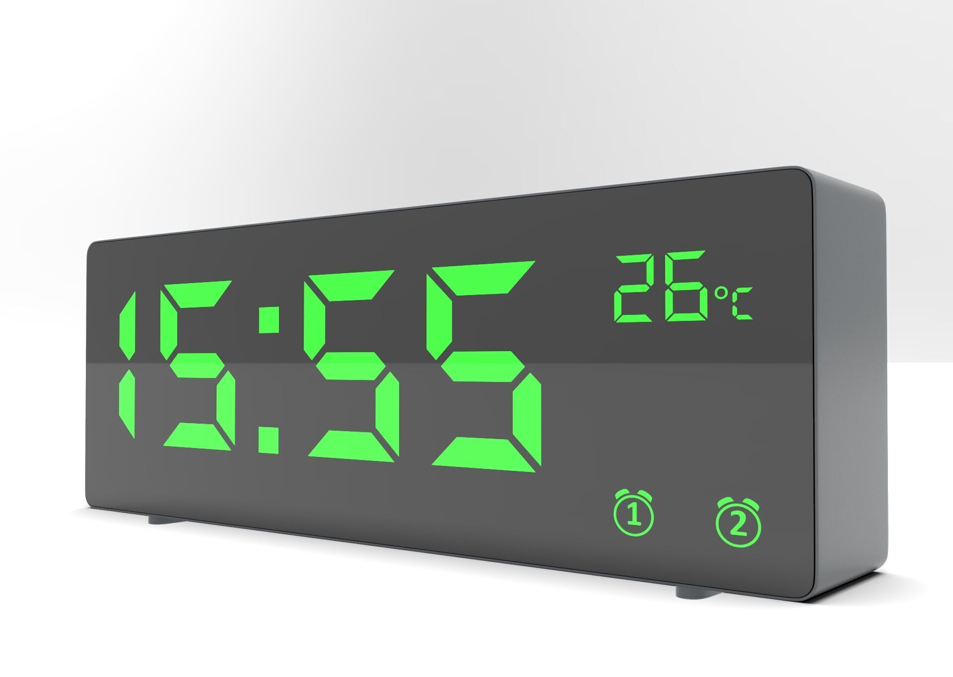 CLOCK GRAY GREEN Low-poly 3D model_2