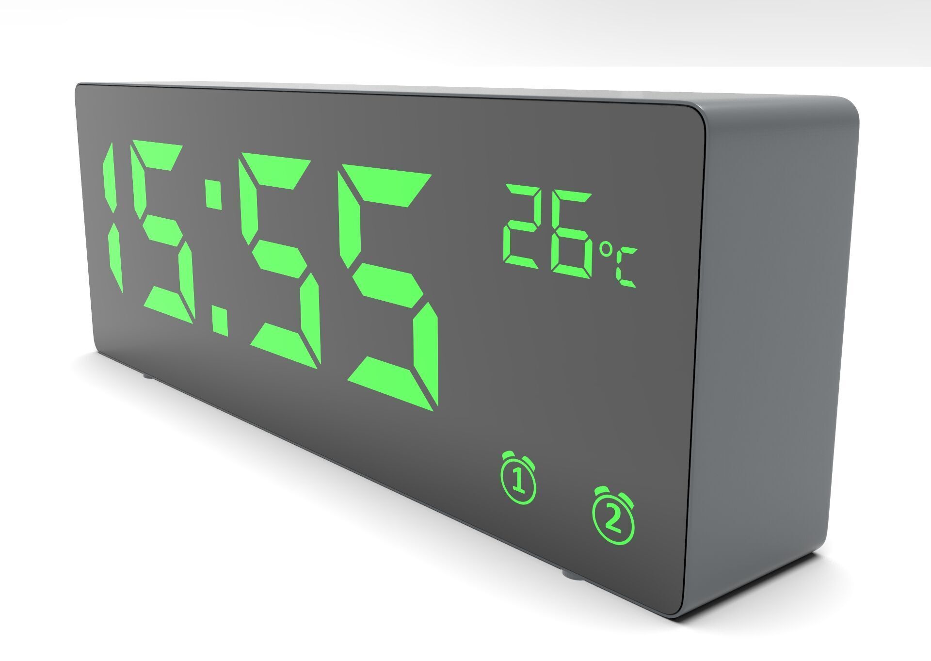 CLOCK GRAY GREEN Low-poly 3D model_1