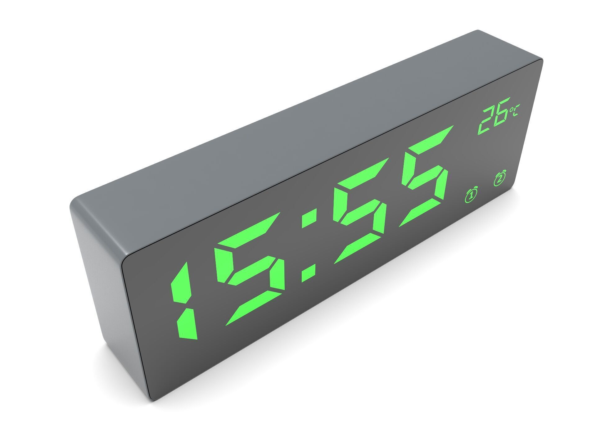 CLOCK GRAY GREEN Low-poly 3D model_8