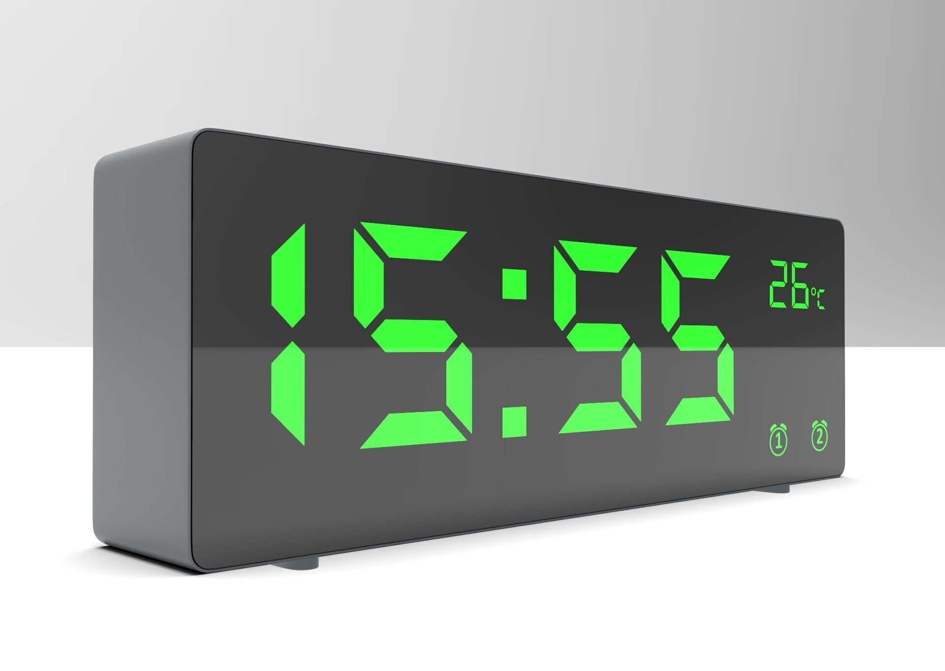 CLOCK GRAY GREEN Low-poly 3D model_3