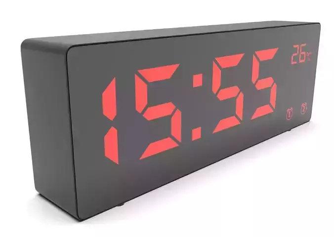 CLOCK BLACK RED