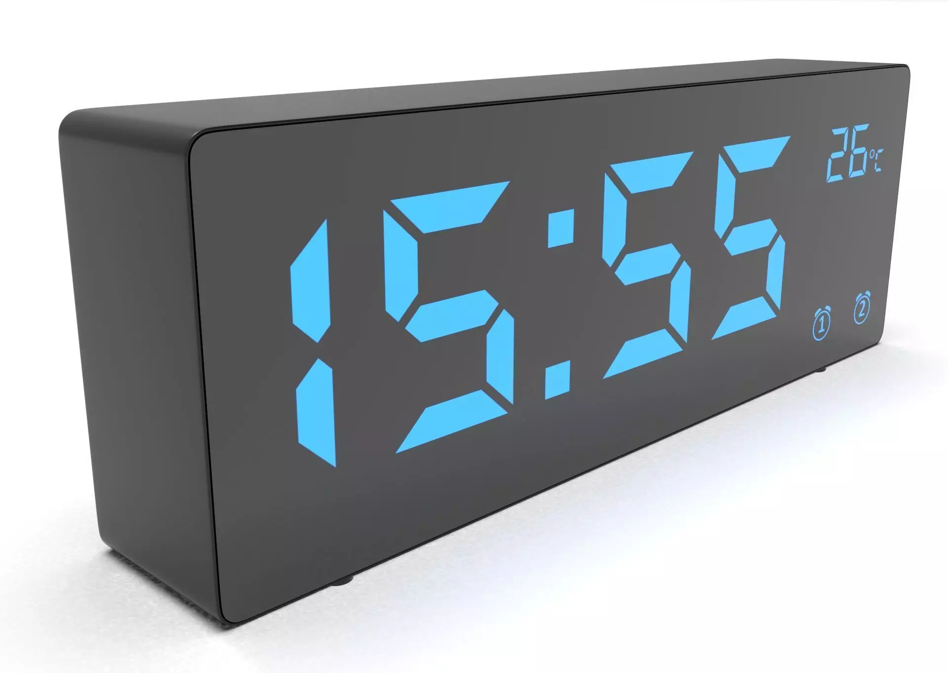 CLOCK BLACK BLUE Low-poly 3D model_0