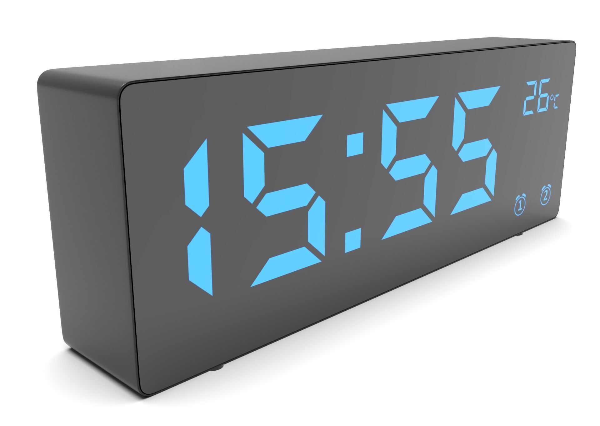 CLOCK BLACK BLUE Low-poly 3D model_1