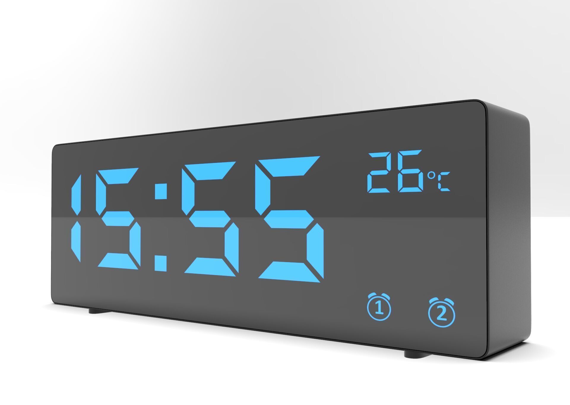 CLOCK BLACK BLUE Low-poly 3D model_3
