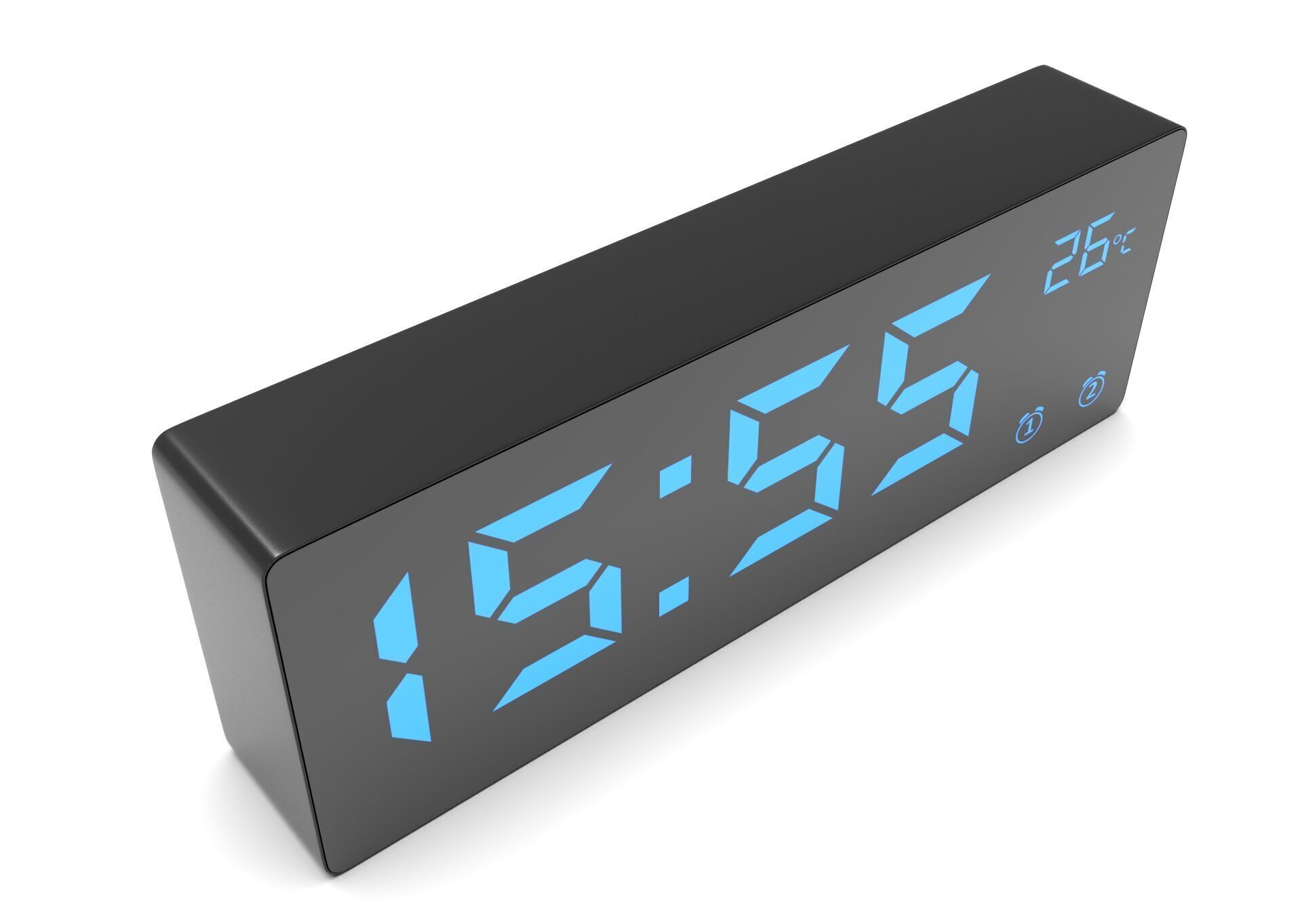 CLOCK BLACK BLUE Low-poly 3D model_9
