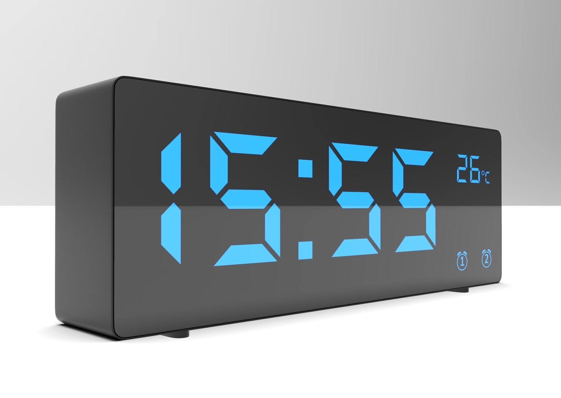 CLOCK BLACK BLUE Low-poly 3D model_4