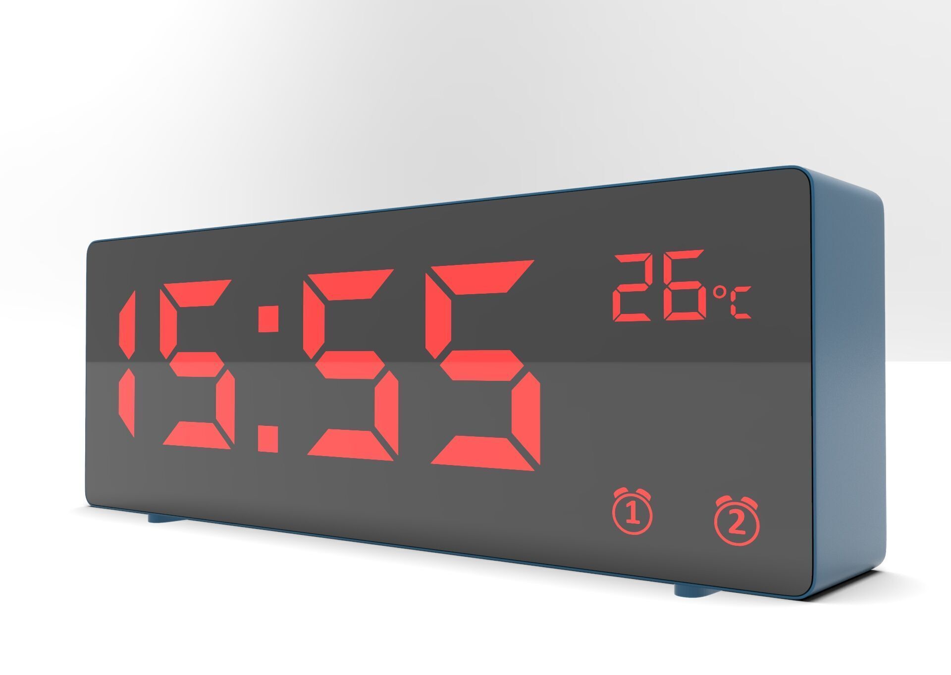 CLOCK BLUE RED Low-poly 3D model_2