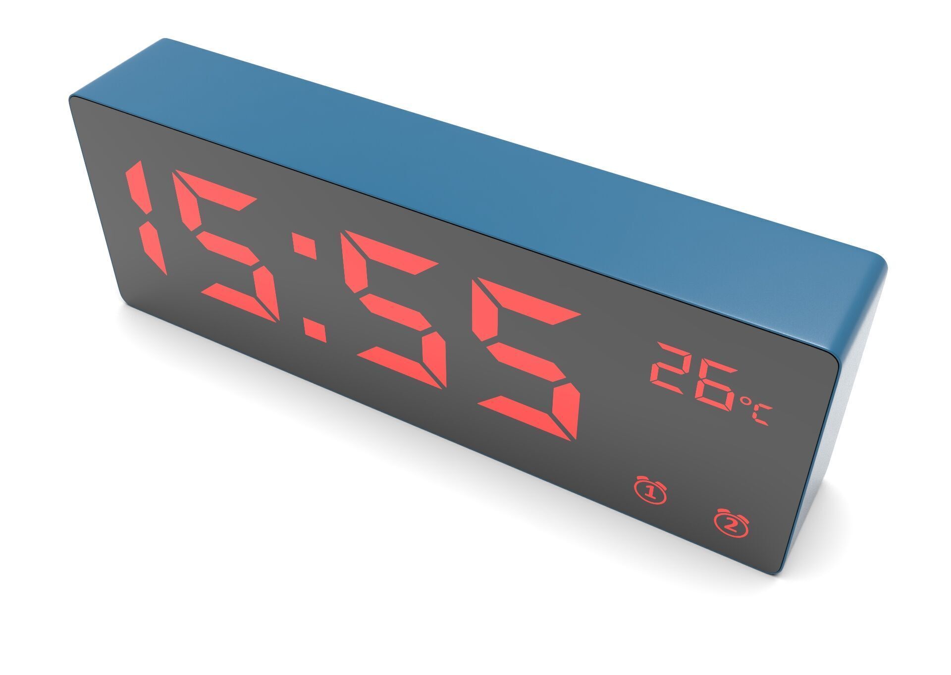 CLOCK BLUE RED Low-poly 3D model_9