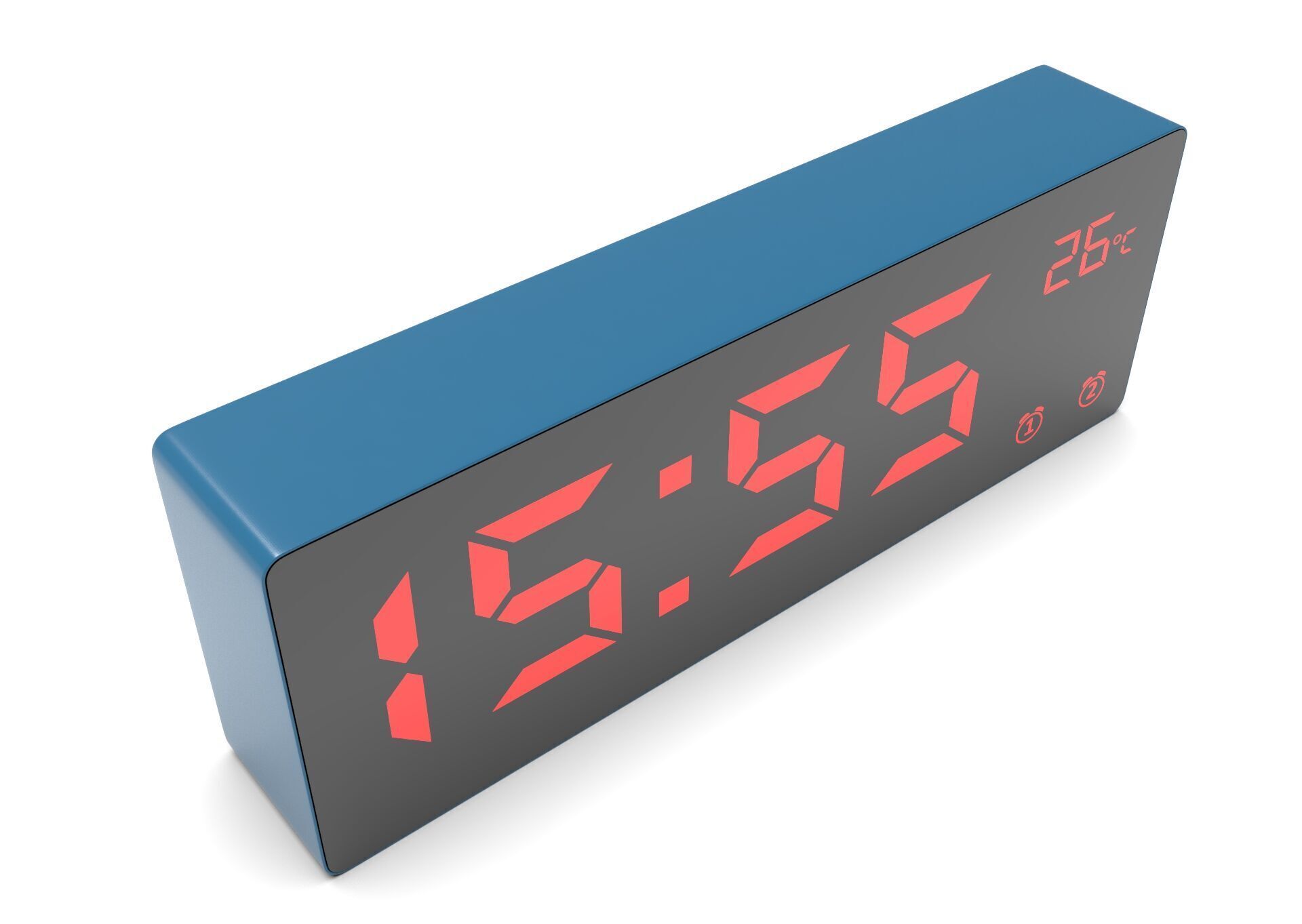 CLOCK BLUE RED Low-poly 3D model_8