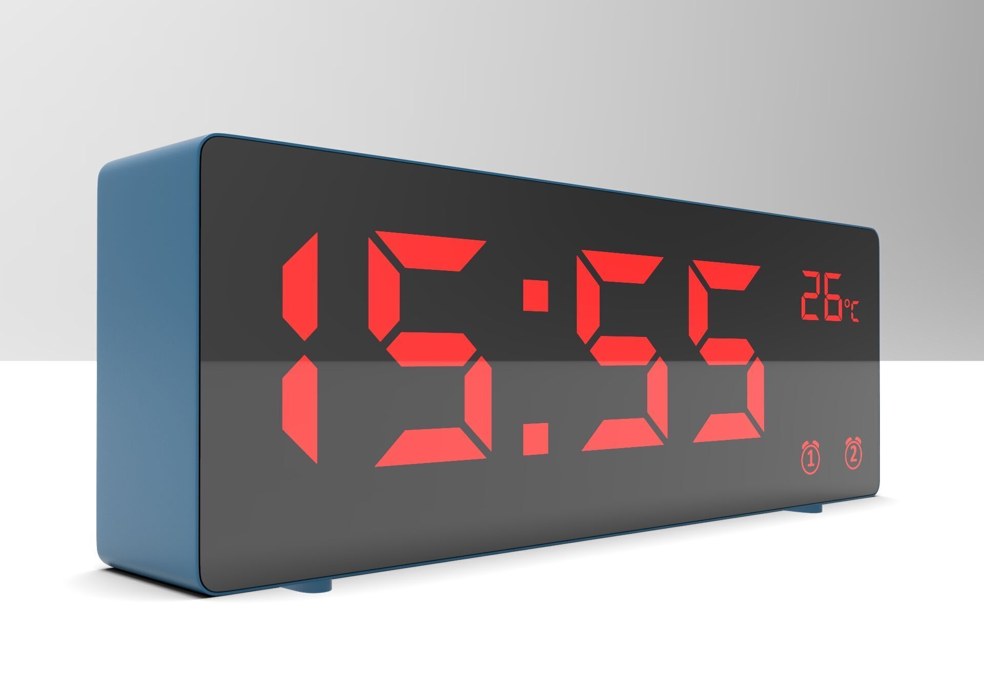 CLOCK BLUE RED Low-poly 3D model_3