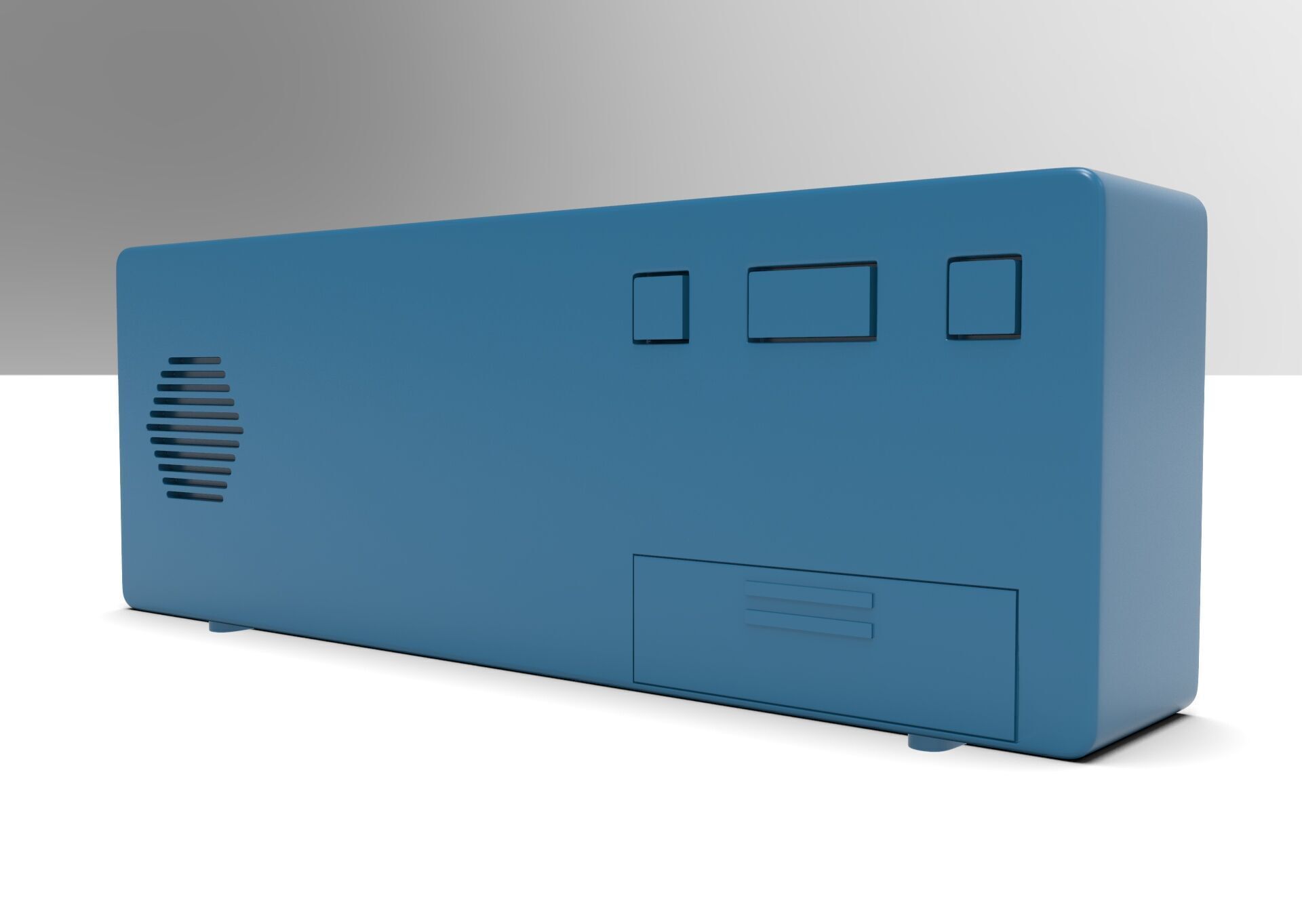 CLOCK BLUE RED Low-poly 3D model_4