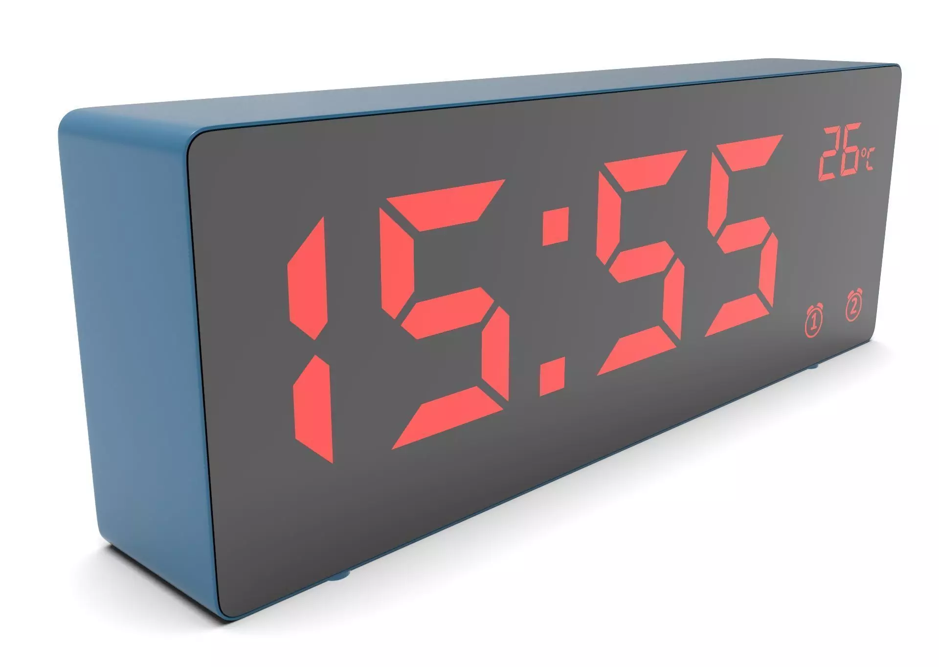 CLOCK BLUE RED Low-poly 3D model_0
