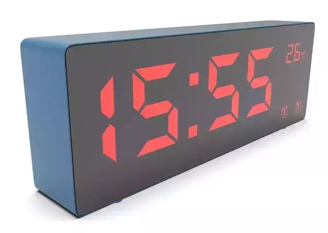 CLOCK BLUE RED