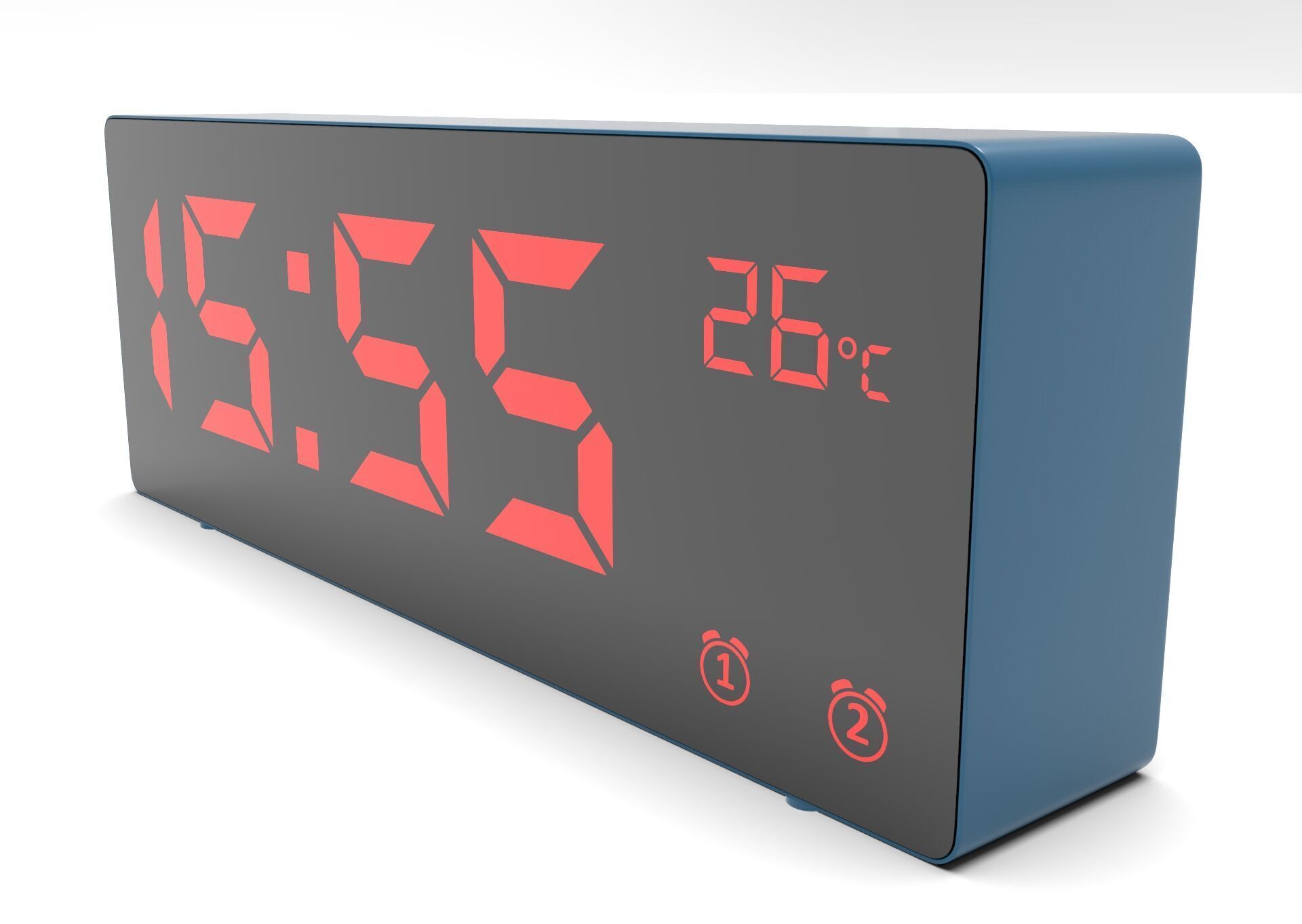 CLOCK BLUE RED Low-poly 3D model_1