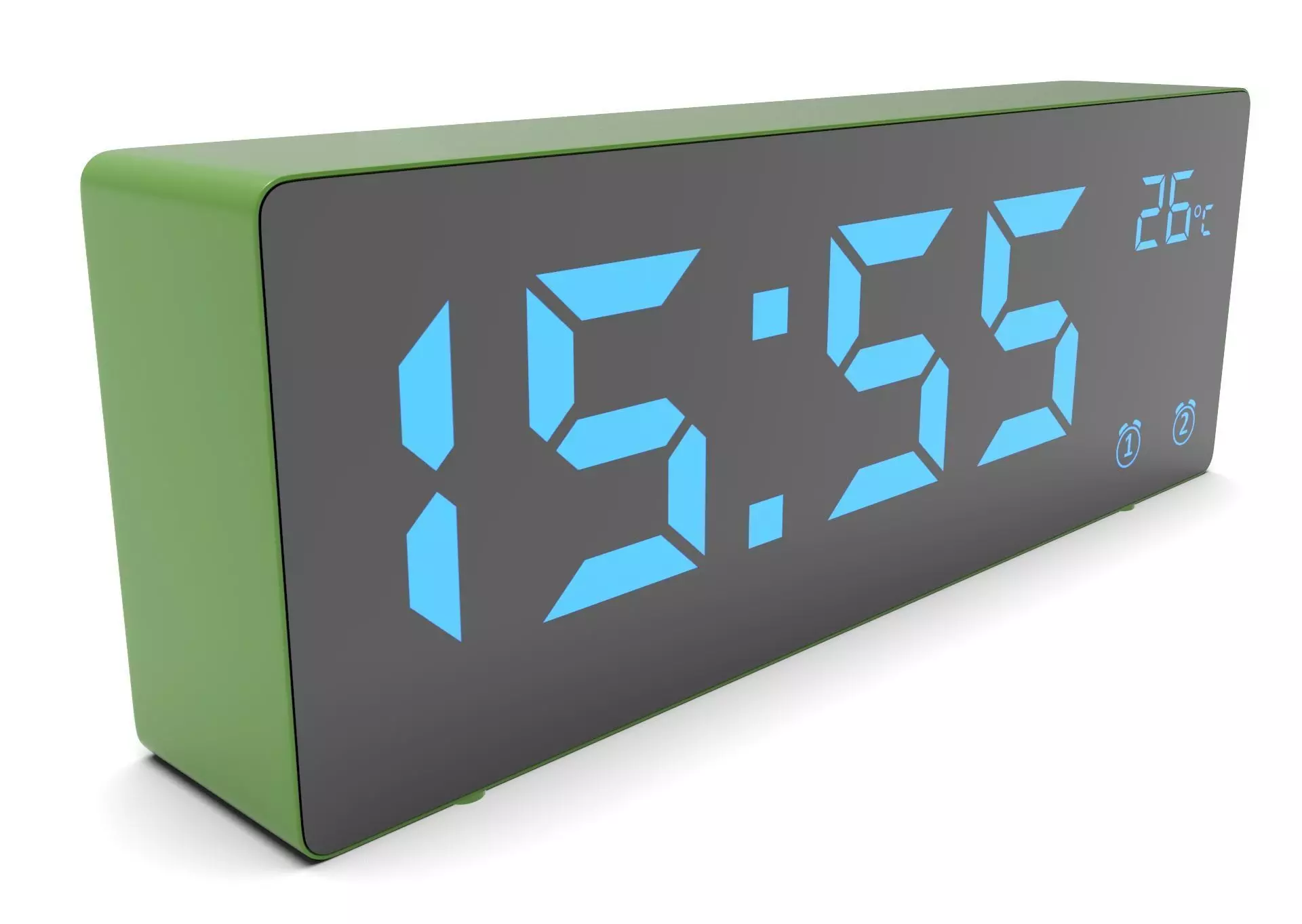 CLOCK GREEN BLUE Low-poly 3D model_0