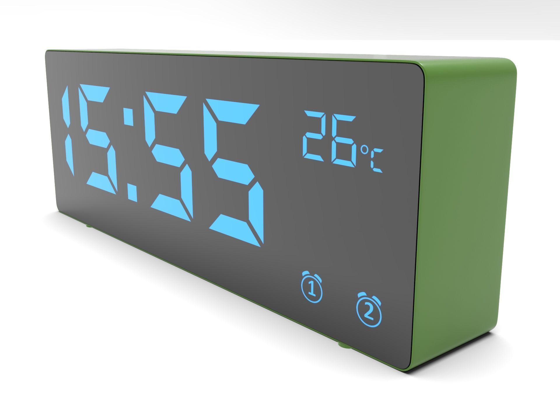 CLOCK GREEN BLUE Low-poly 3D model_1