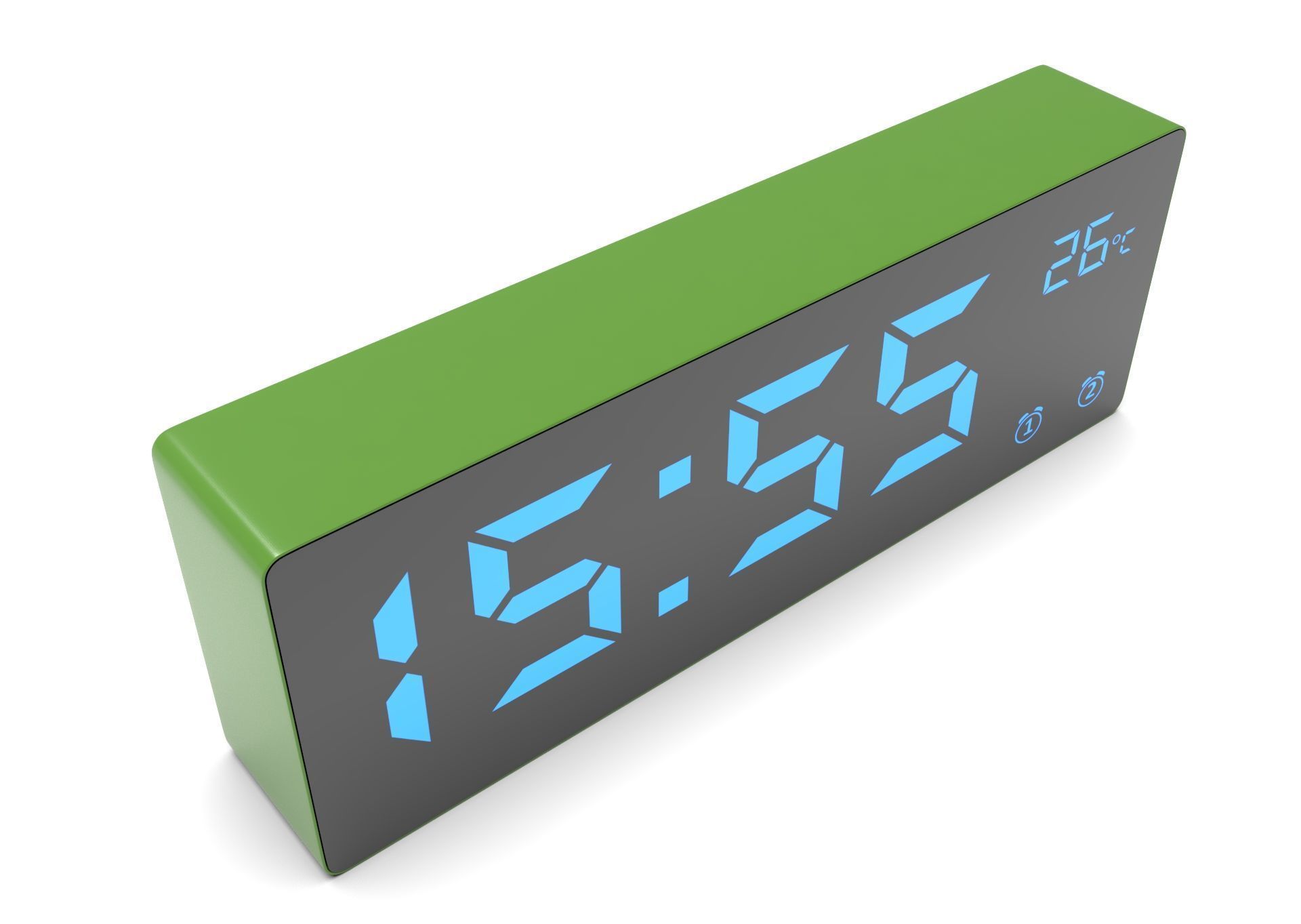 CLOCK GREEN BLUE Low-poly 3D model_8