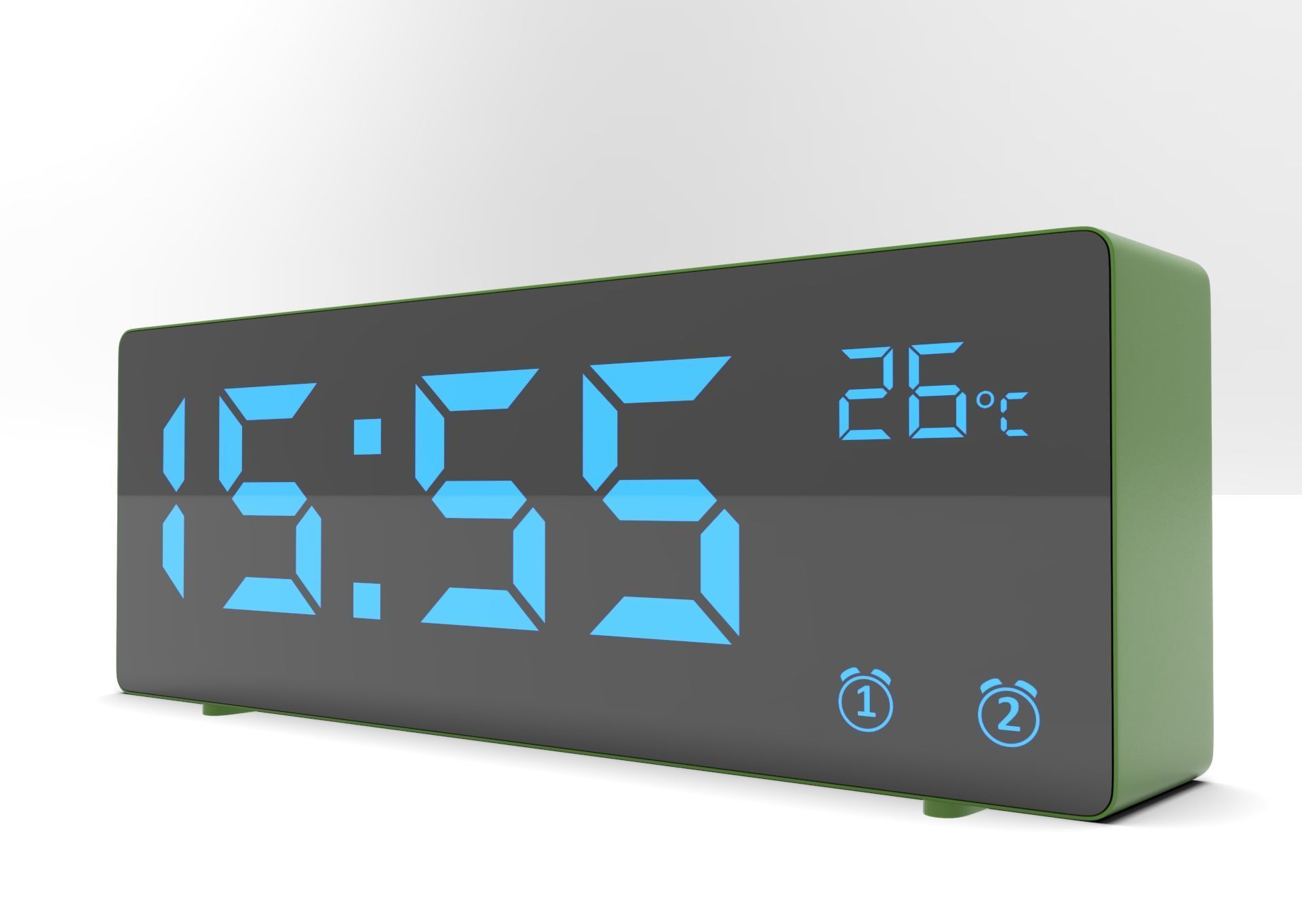 CLOCK GREEN BLUE Low-poly 3D model_2