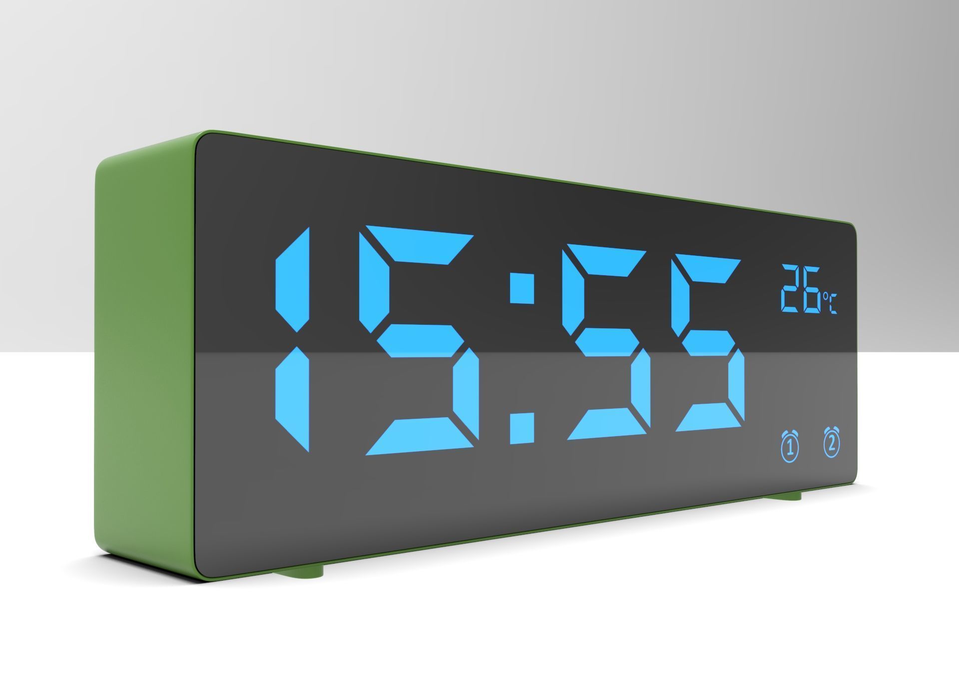 CLOCK GREEN BLUE Low-poly 3D model_3
