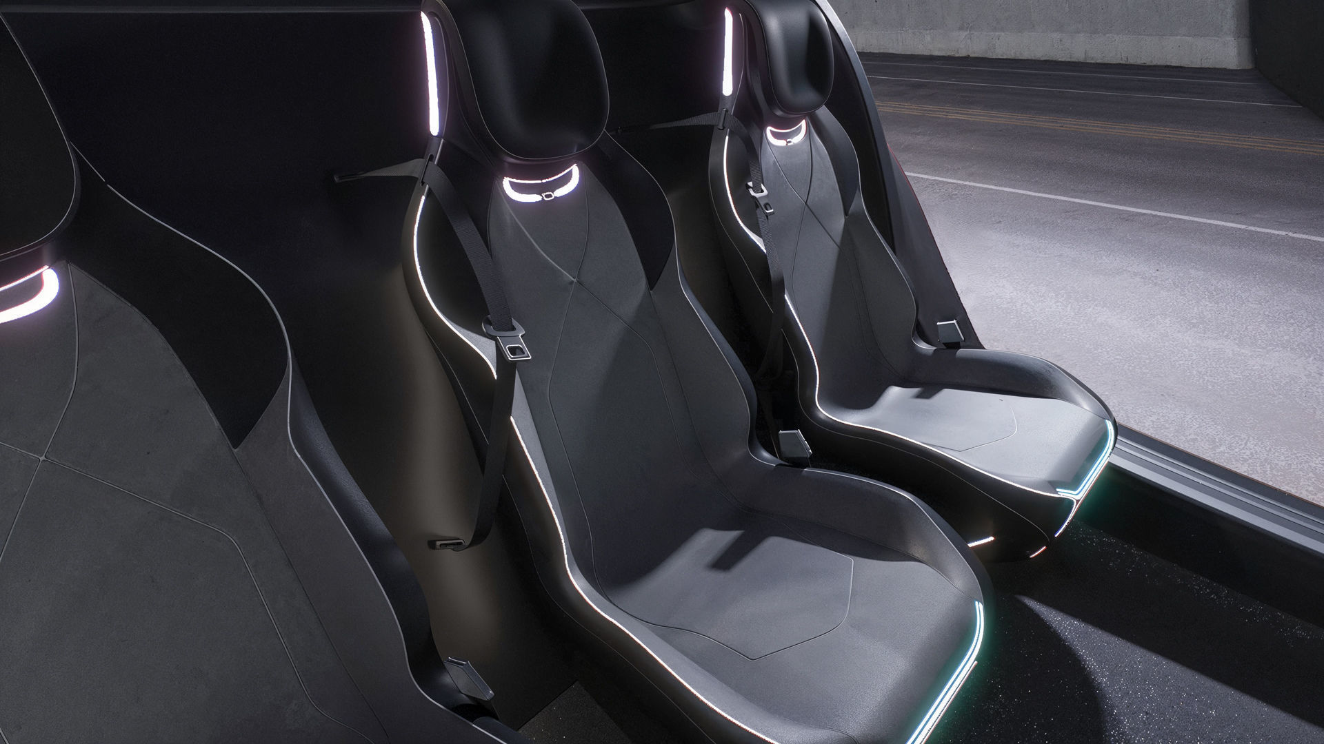 Self-driving car with interior 3D model 3D model_14