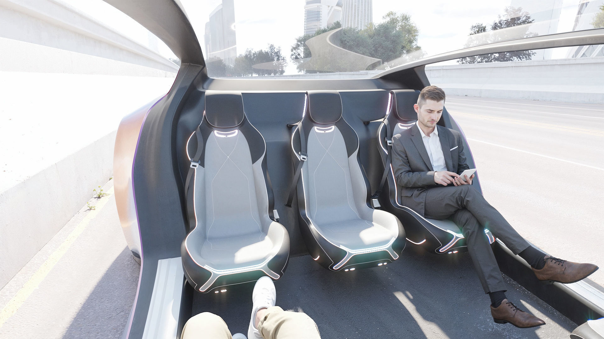 Self-driving car with interior 3D model 3D model_13