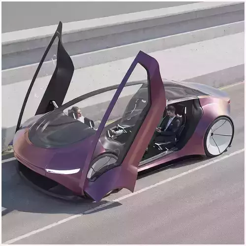 Self-driving car with interior 3D model 3D model