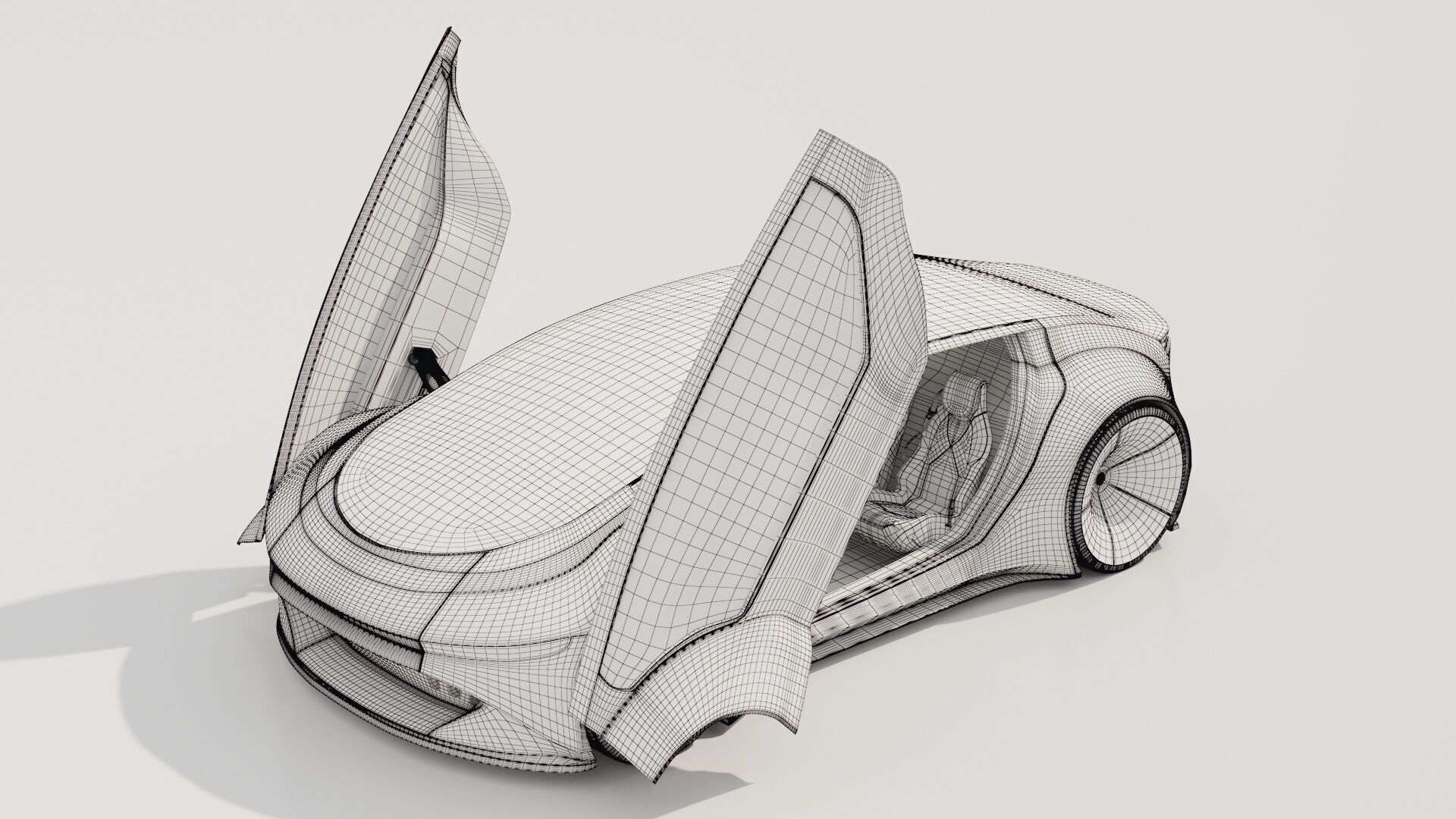 Self-driving car with interior 3D model 3D model_19