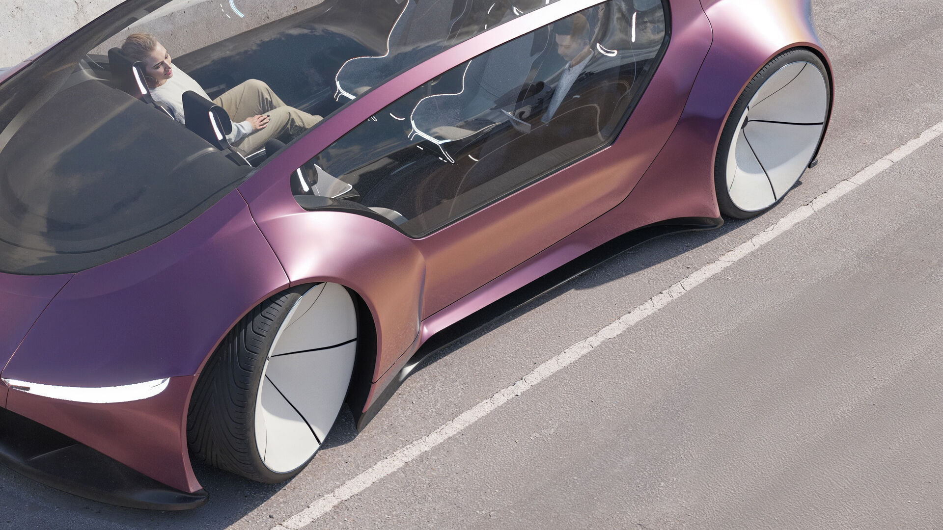 Self-driving car with interior 3D model 3D model_15