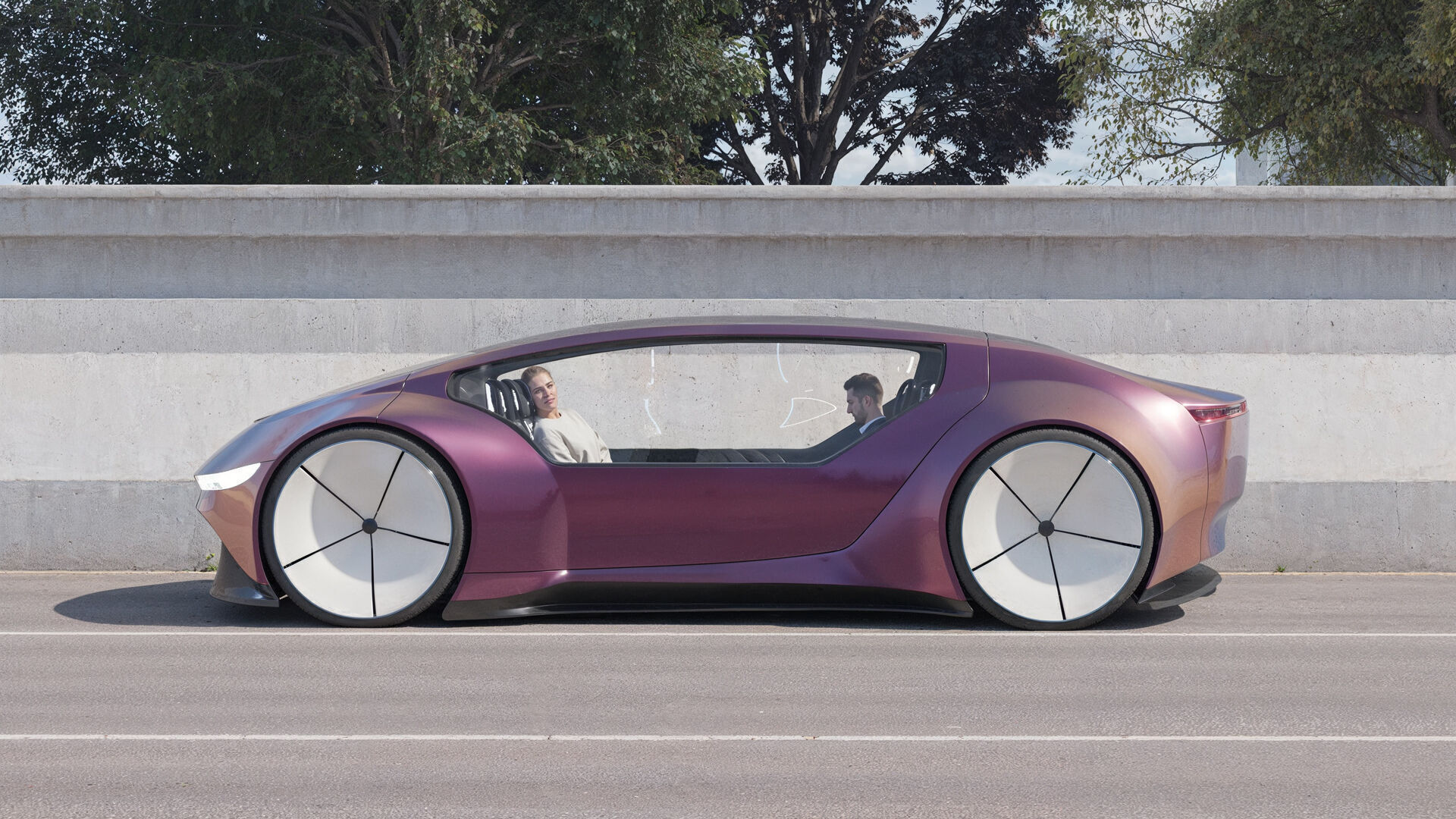 Self-driving car with interior 3D model 3D model_4