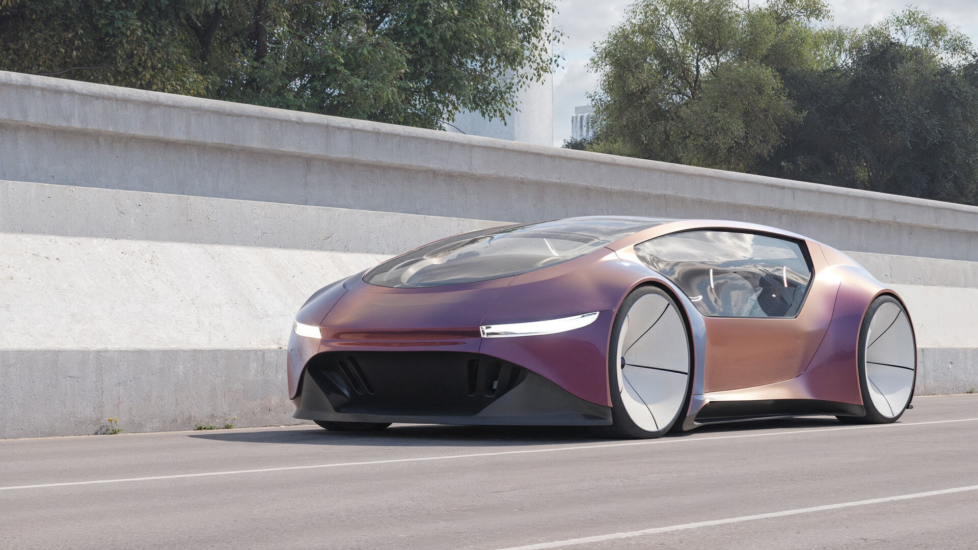 Self-driving car with interior 3D model 3D model_3