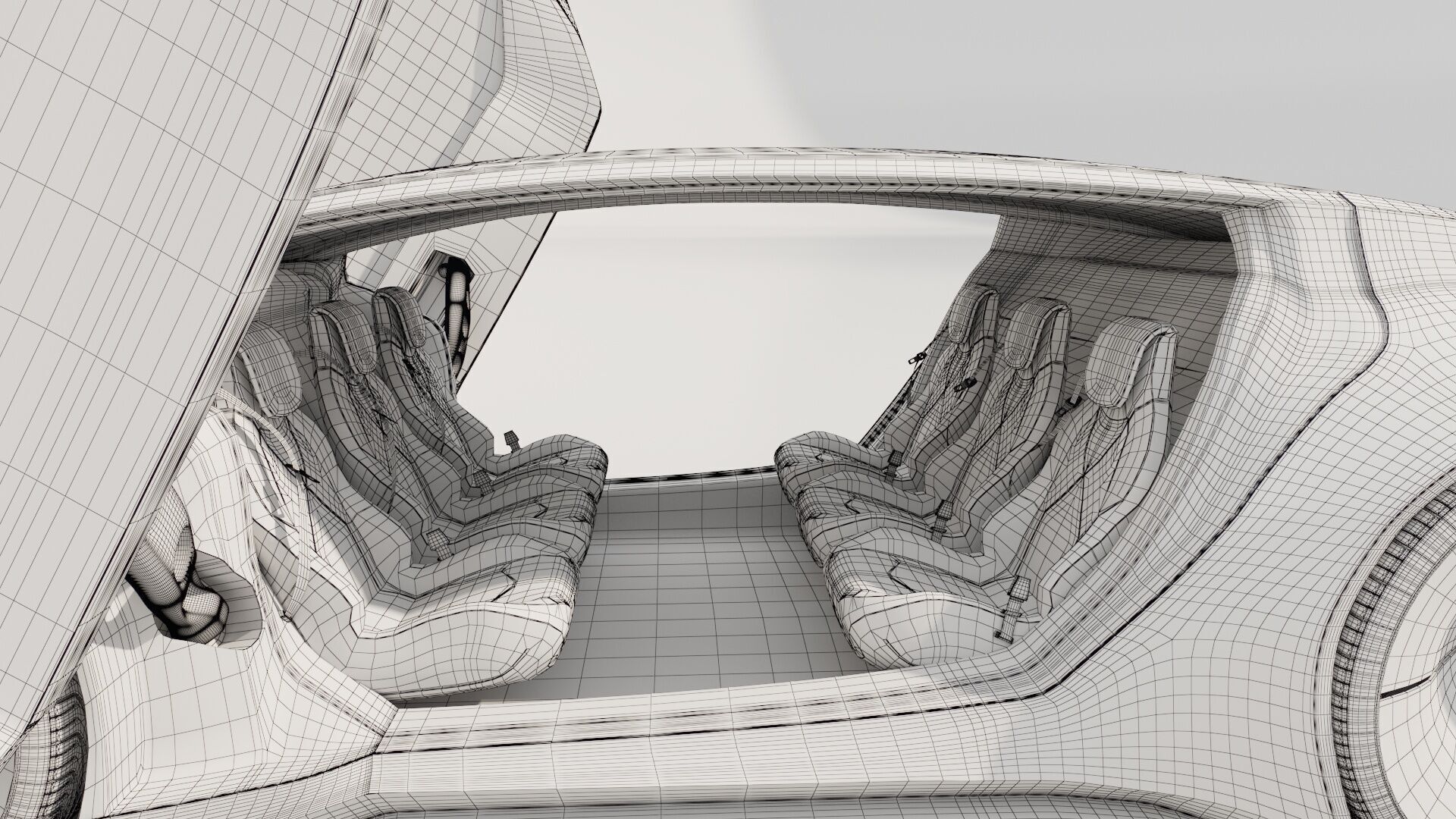 Self-driving car with interior 3D model 3D model_21