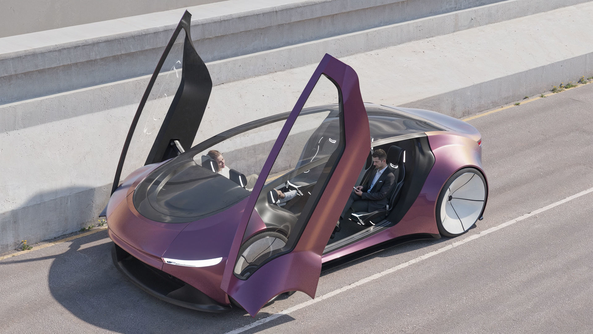 Self-driving car with interior 3D model 3D model_10