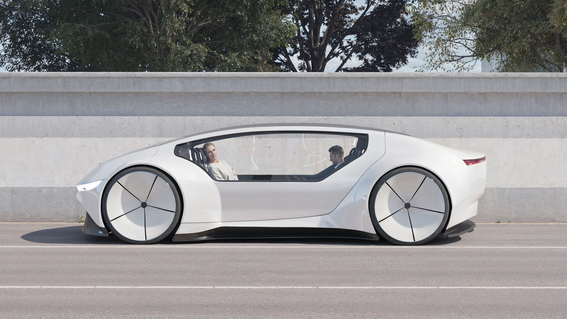 Self-driving car with interior 3D model 3D model_16