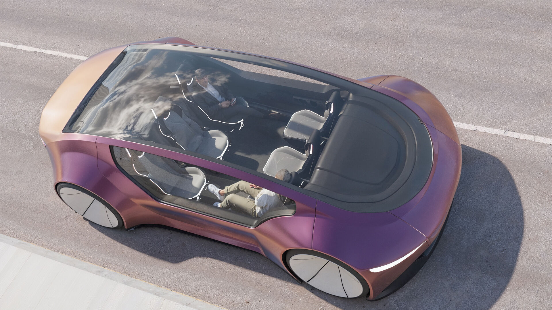 Self-driving car with interior 3D model 3D model_5