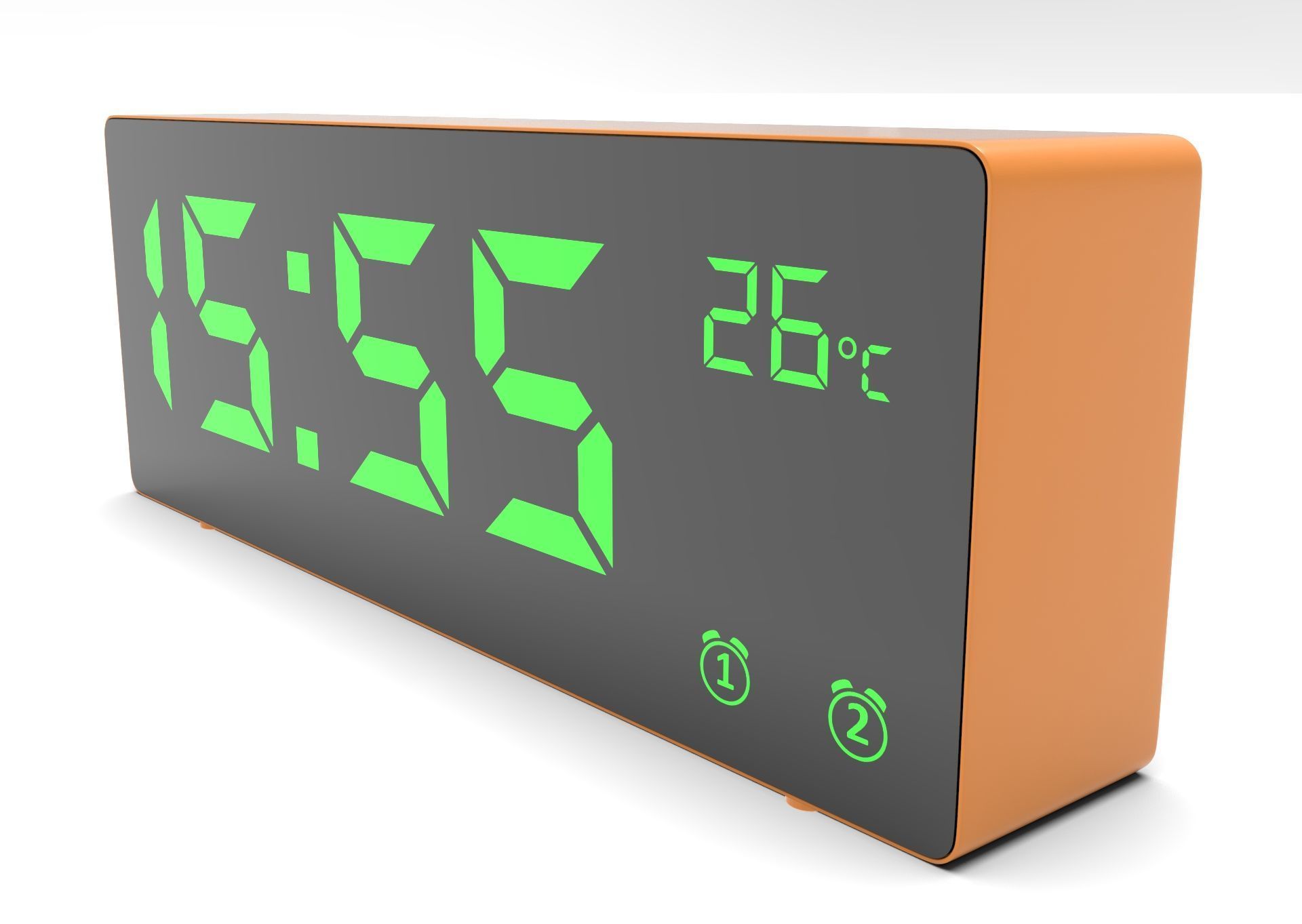 CLOCK ORANGE GREEN Low-poly 3D model_1