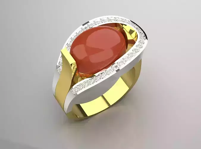 Two-tone Women Ring jr00151
