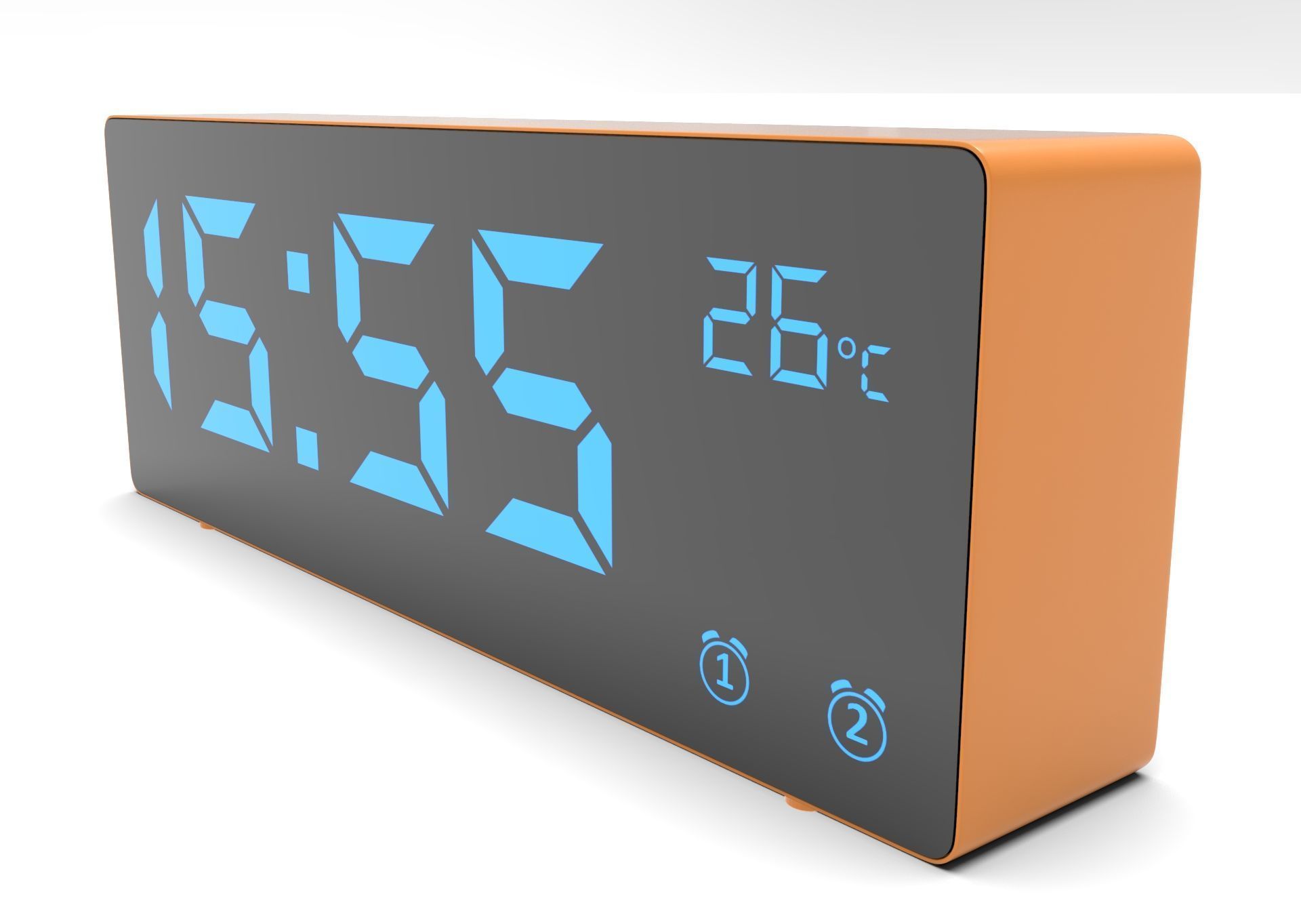 CLOCK ORANGE BLUE Low-poly 3D model_1