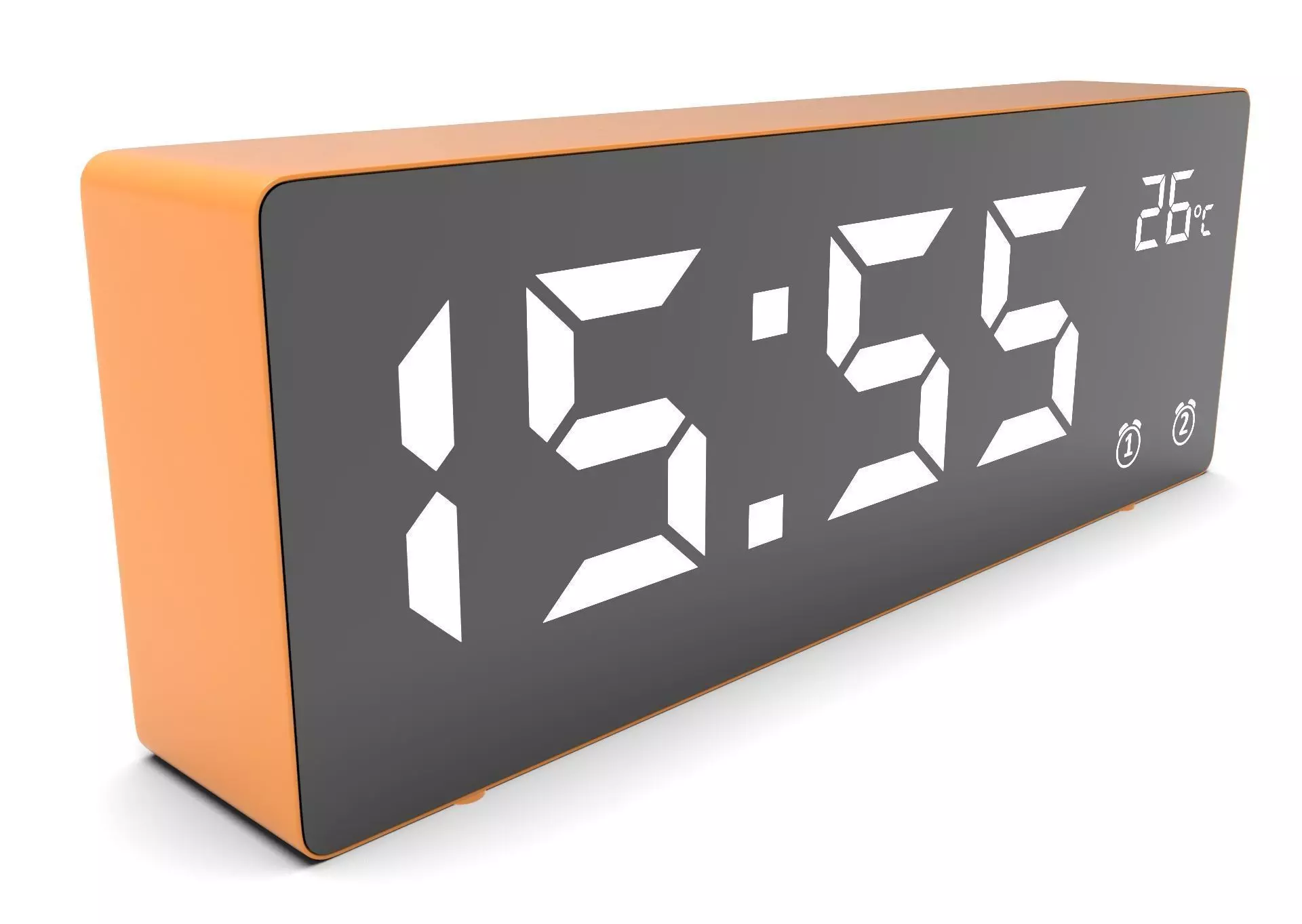 CLOCK ORANGE WHITE Low-poly 3D model_0