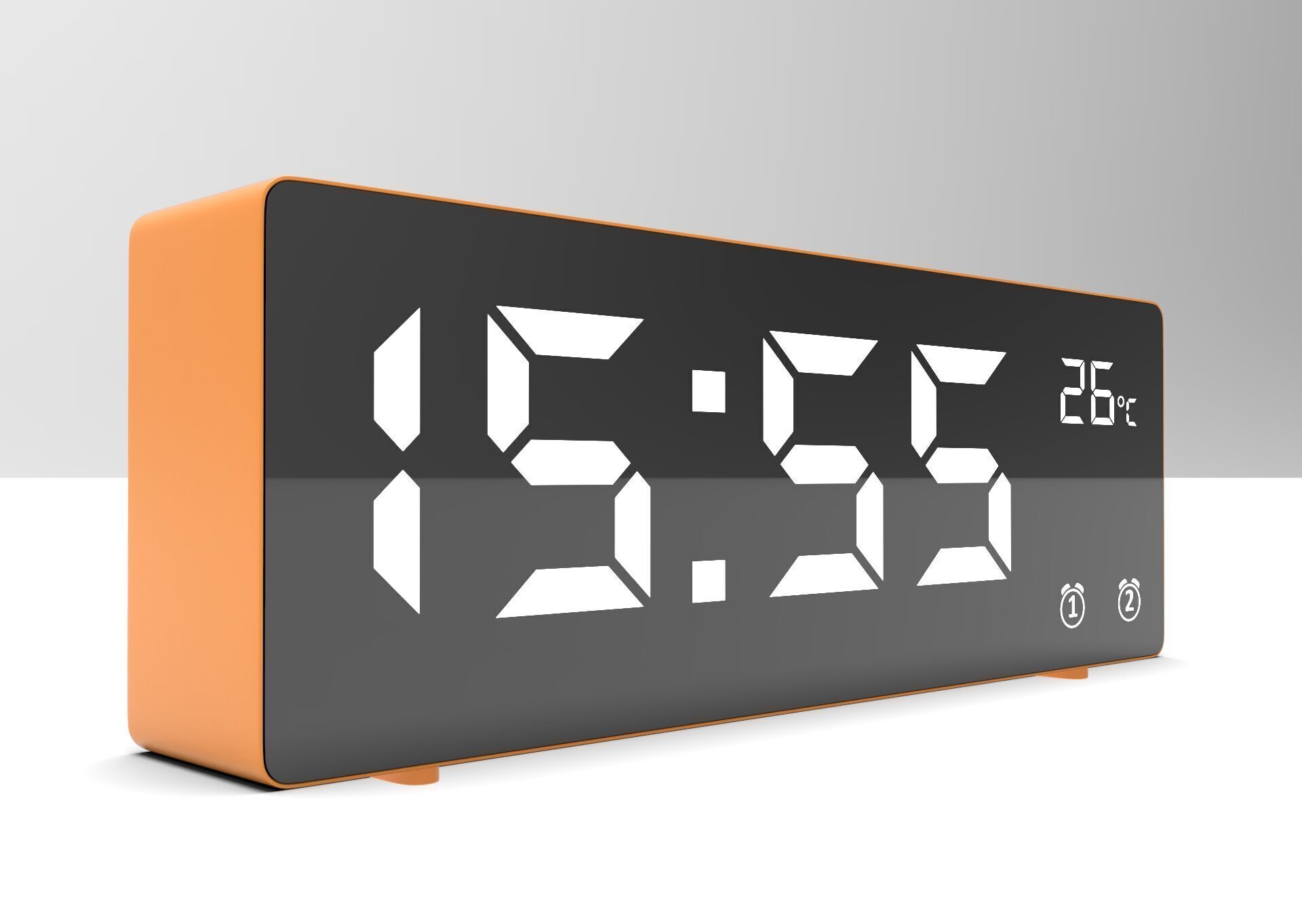 CLOCK ORANGE WHITE Low-poly 3D model_3