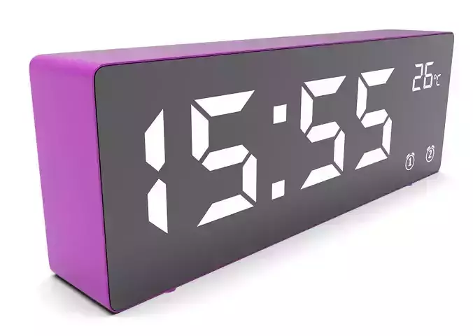 CLOCK PURPLE WHITE