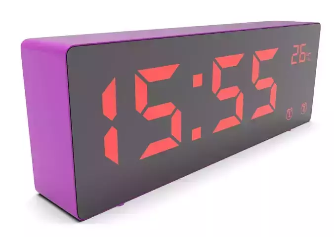 CLOCK PURPLE RED