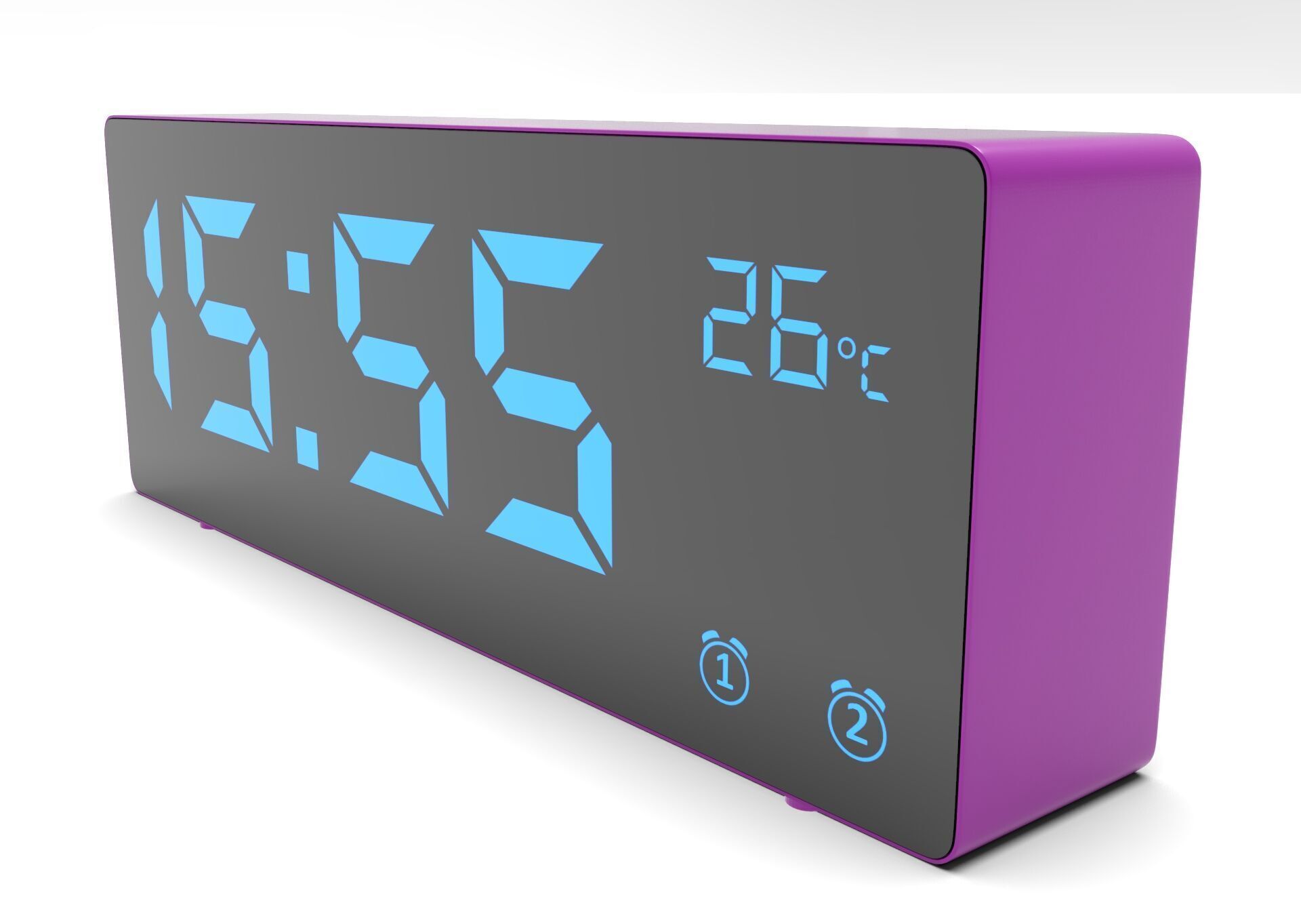 CLOCK PURPLE BLUE Low-poly 3D model_1