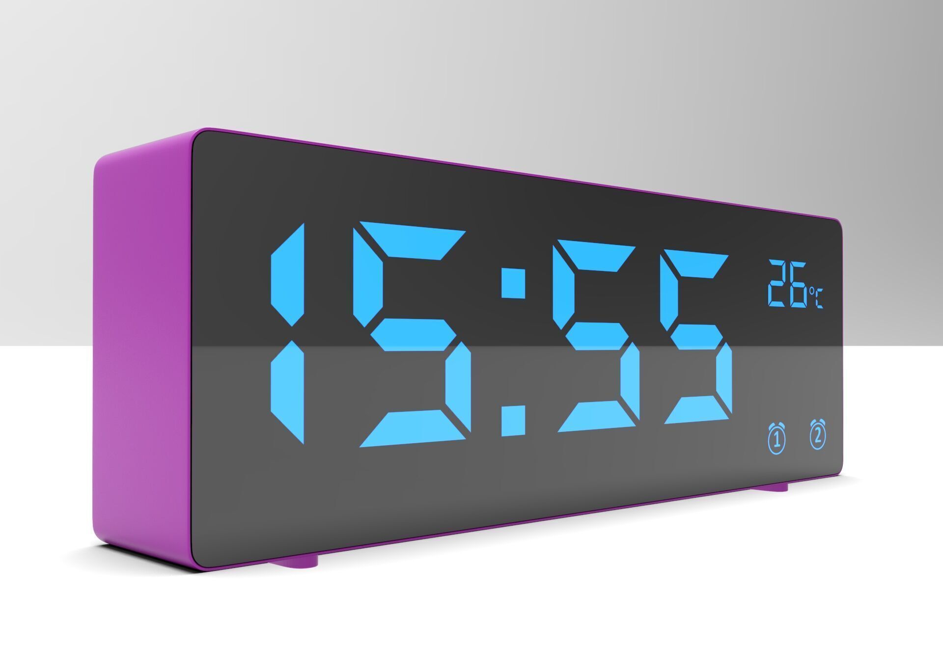 CLOCK PURPLE BLUE Low-poly 3D model_3