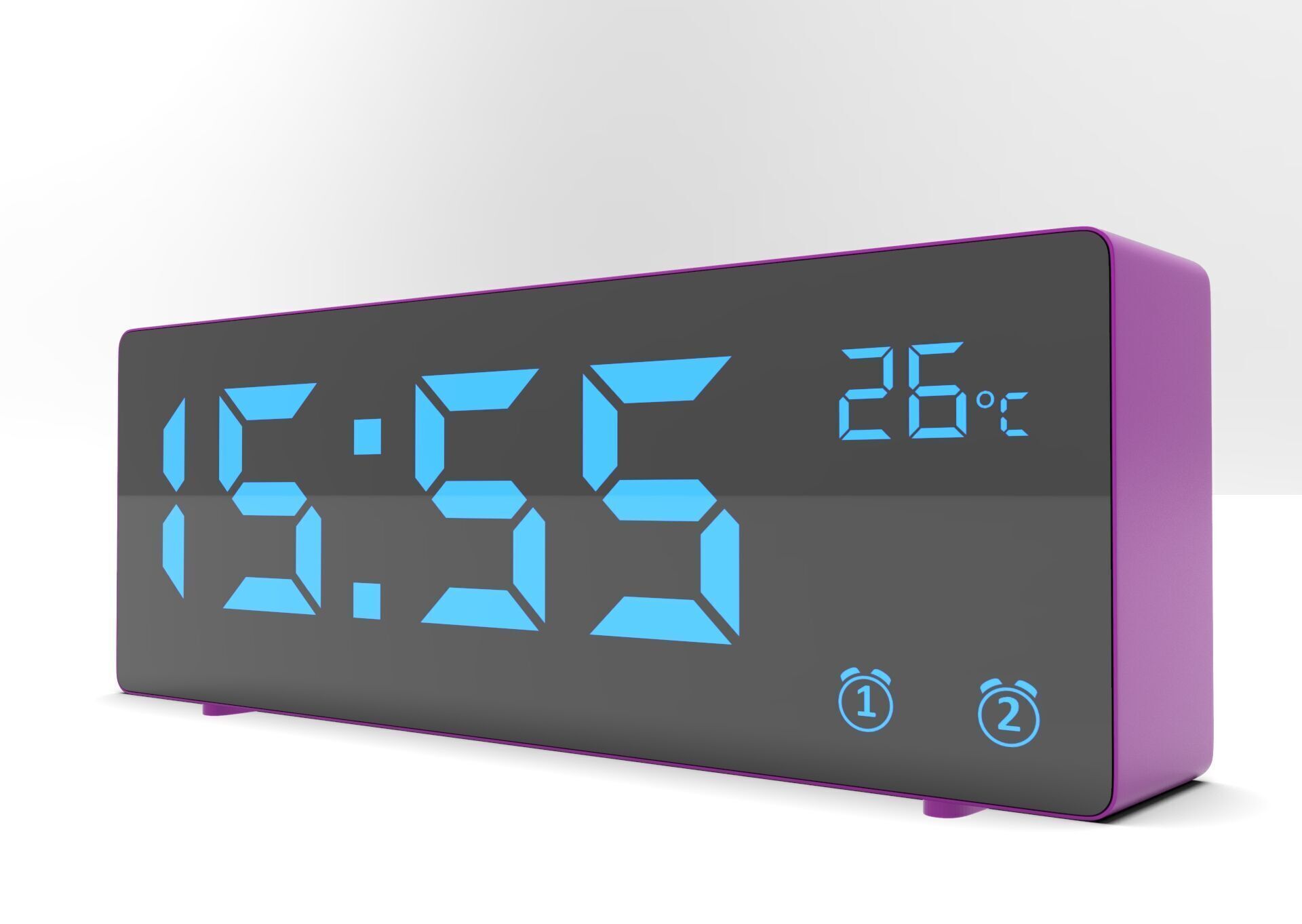 CLOCK PURPLE BLUE Low-poly 3D model_2