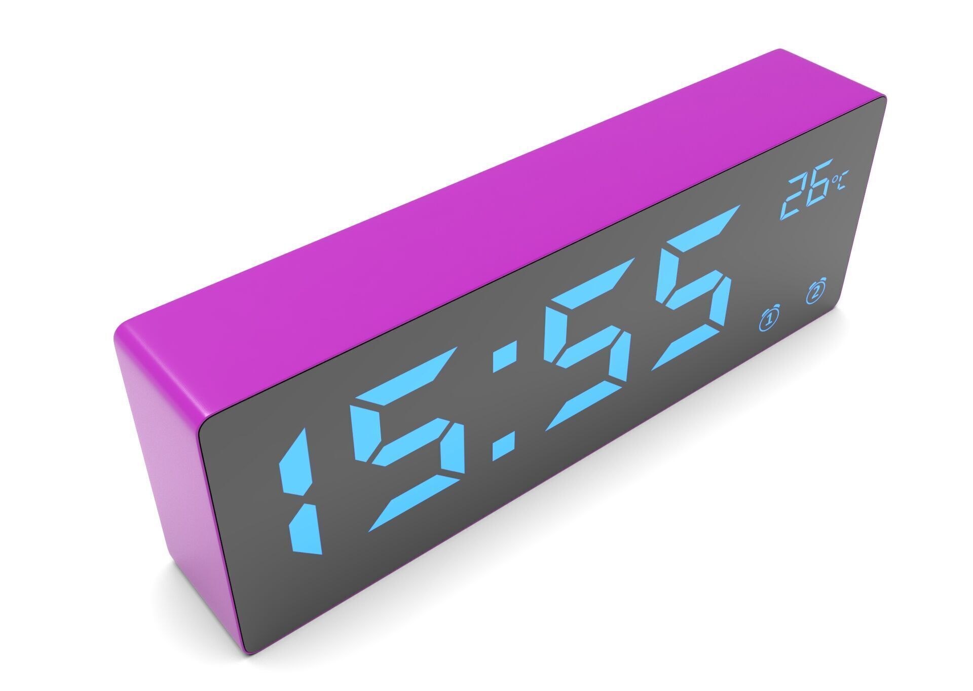 CLOCK PURPLE BLUE Low-poly 3D model_8