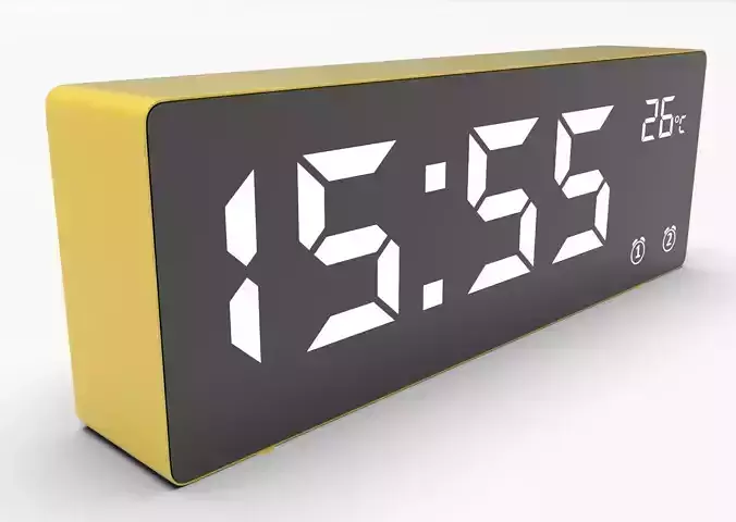 CLOCK YELLOW WHITE