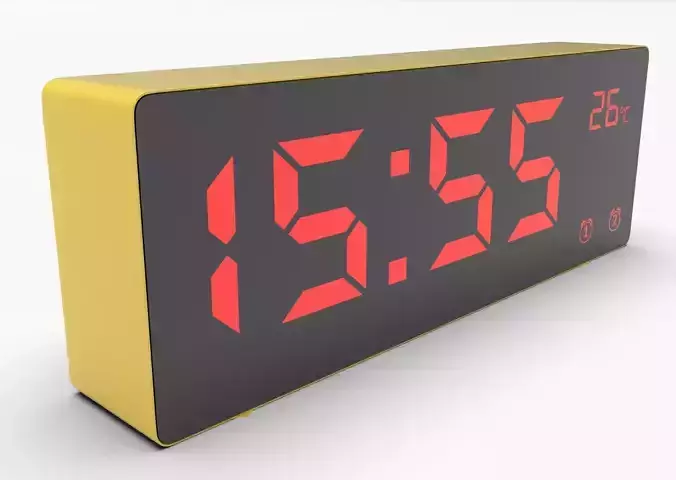 CLOCK YELLOW RED